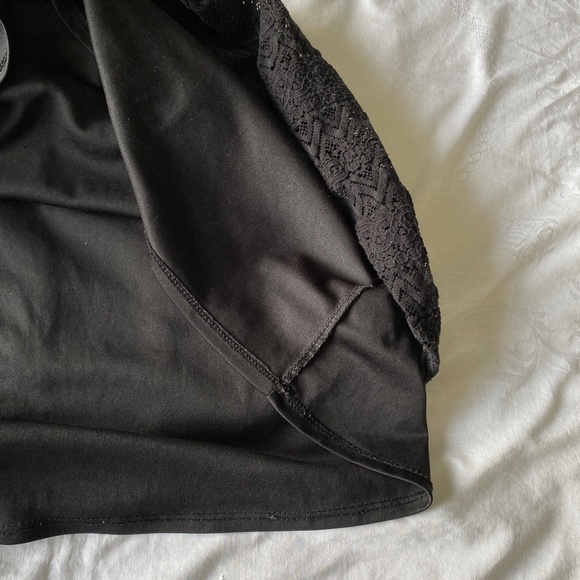 Monteau Women's Black Sleeveless Mini Cocktail Lace Dress Lined Size Large - Picture 12 of 13